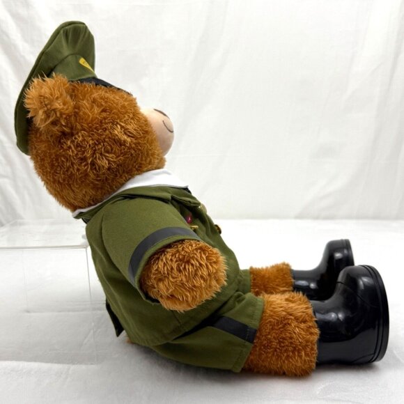 Build A Bear 16" Plush Toy Brown Bear with Army Officer Uniform Hat Boots - Picture 4 of 11